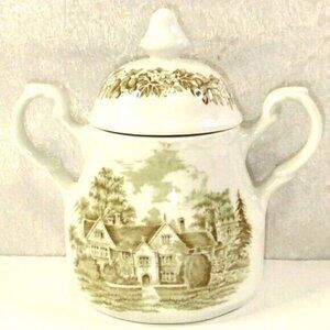 J & G MEAKIN Vintage Sugar Bowl with Lid Romantic England Series Sandford Manor
